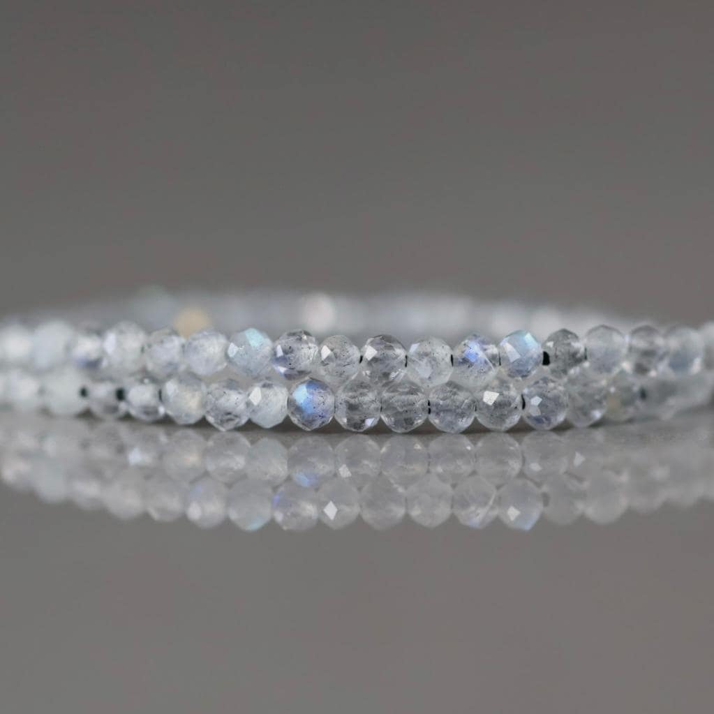 2mm Labradorite Beads – Tiny Faceted Round Natural Gemstone 15" Strand