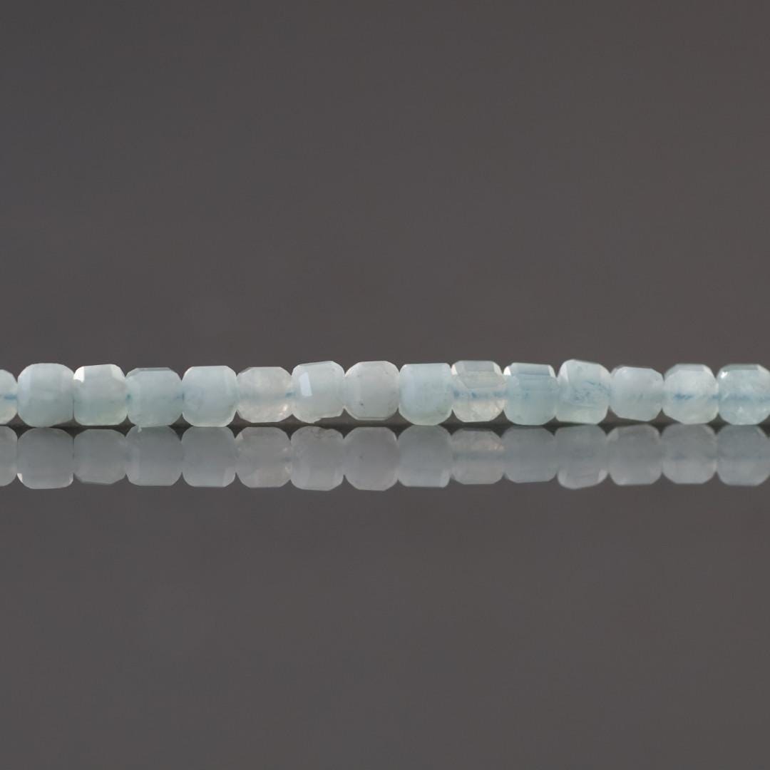 2mm Light Amazonite Beads – Tiny Faceted Cube Natural Gemstone 15" Strand
