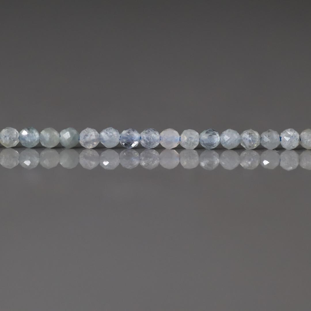 2mm Montana Sapphire Faceted Round Beads 15" - Tiny Natural Gemstone