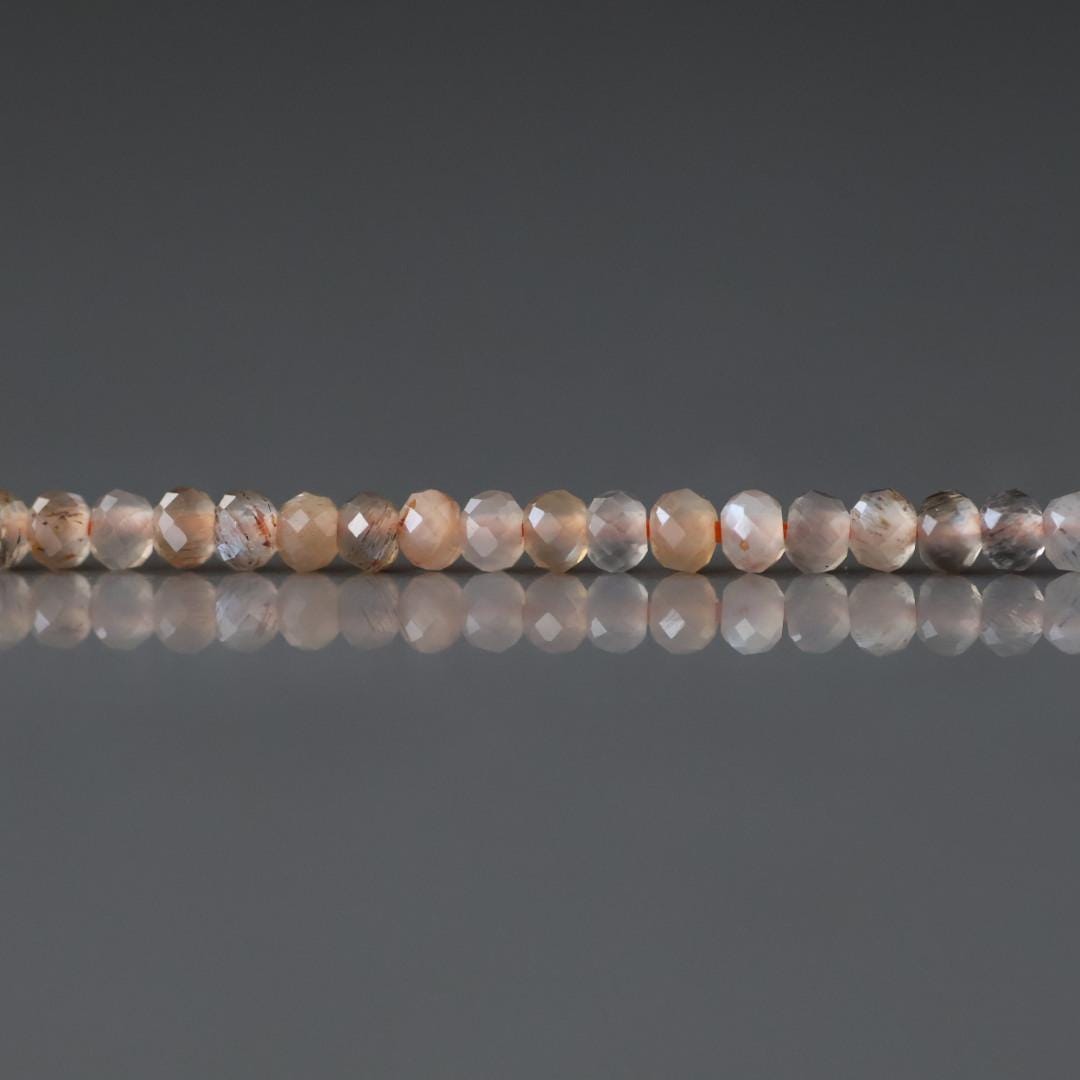 2mm Multi Color Sunstone Beads - Tiny Faceted Rondelle Natural Gemstone 15" Strand
