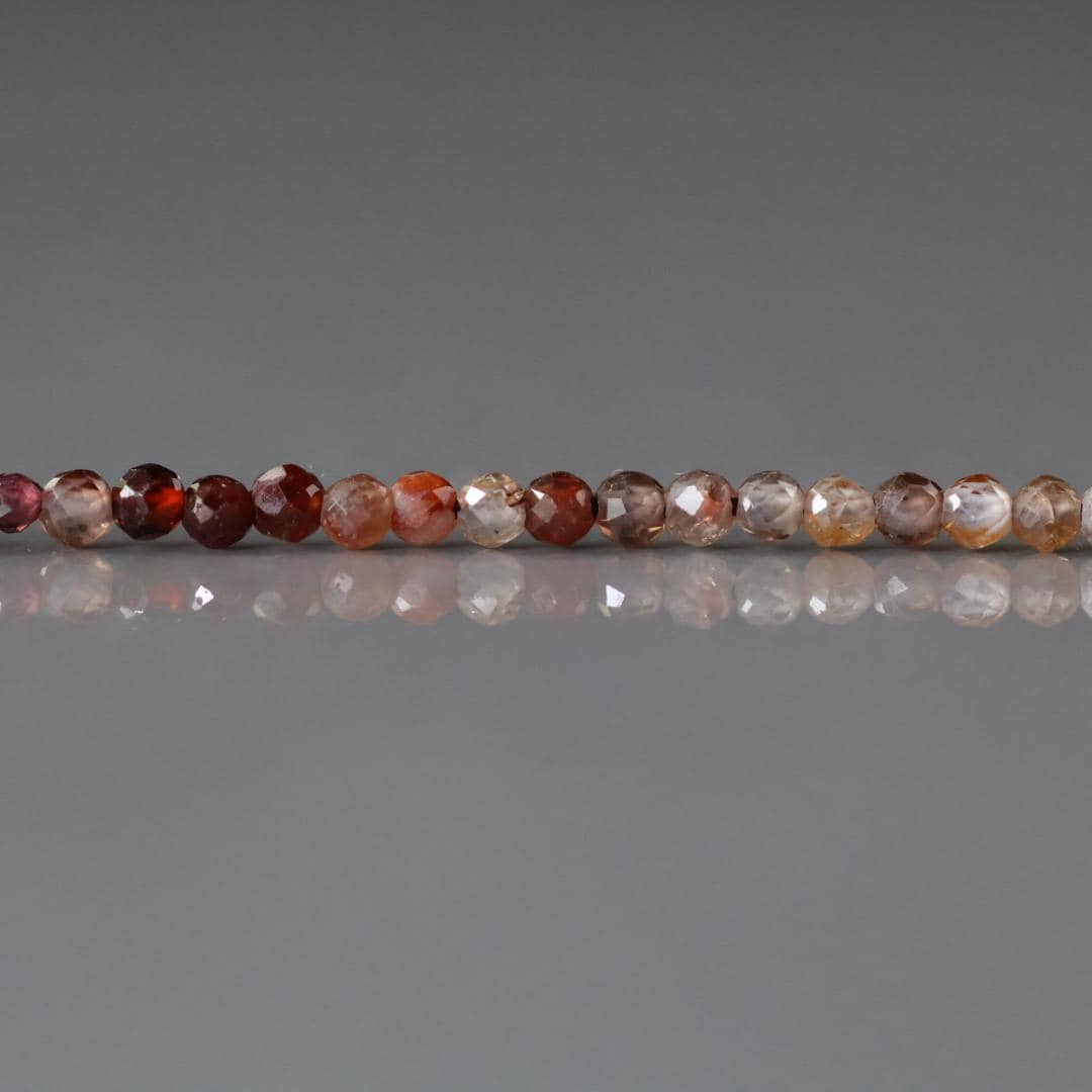 2mm Natural Brown Zircon Faceted Round Beads 15" - Tiny Natural Gemstone
