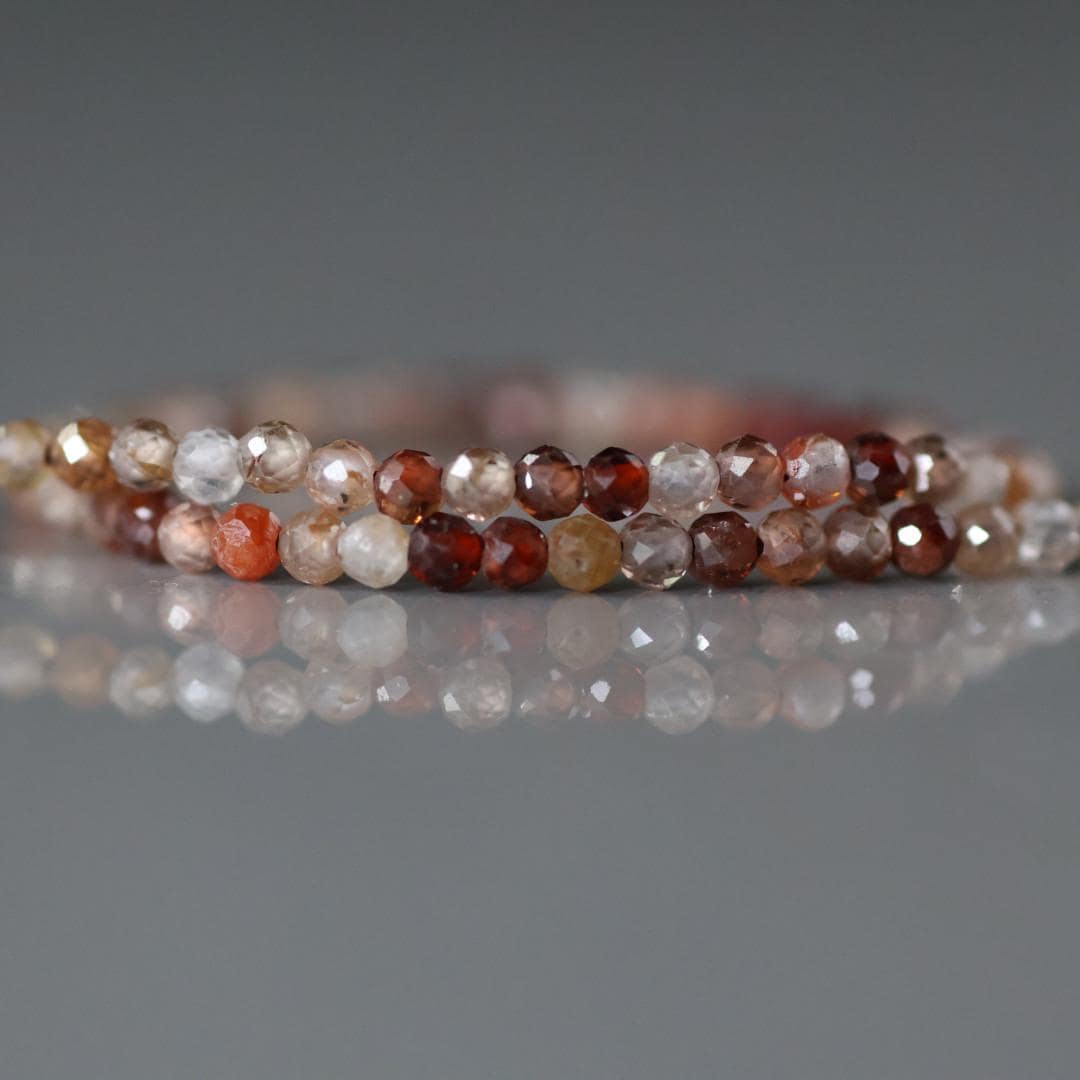 2mm Natural Brown Zircon Faceted Round Beads 15" - Tiny Natural Gemstone