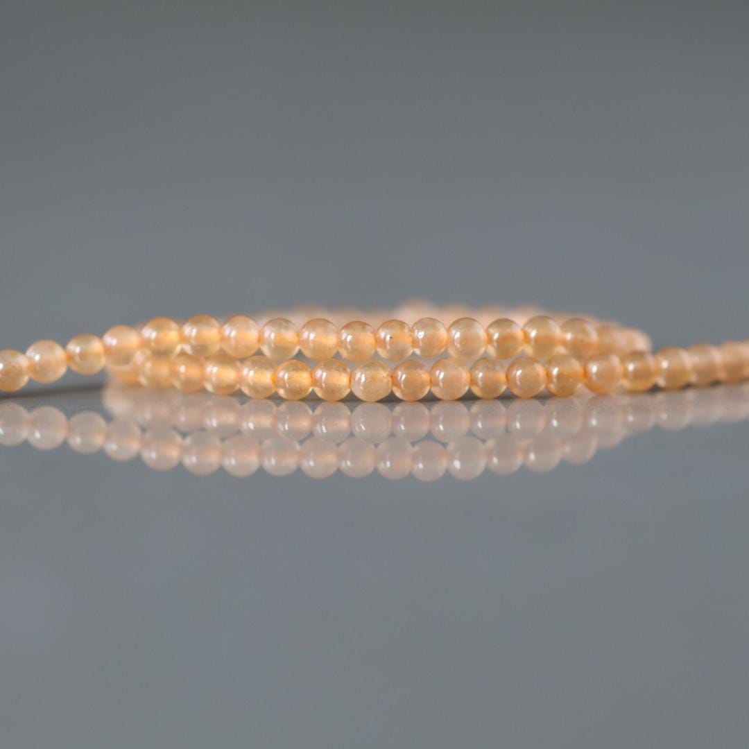 2mm Orange Aventurine Beads – Tiny Smooth Round Natural Gemstone 15" Strand