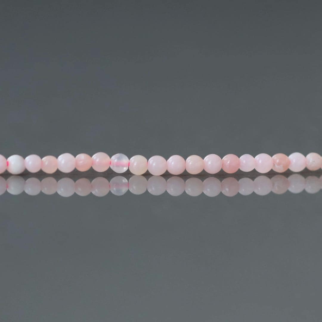 2mm Peruvian Pink Opal Beads – Tiny Smooth Round Natural Gemstone 15" Strand