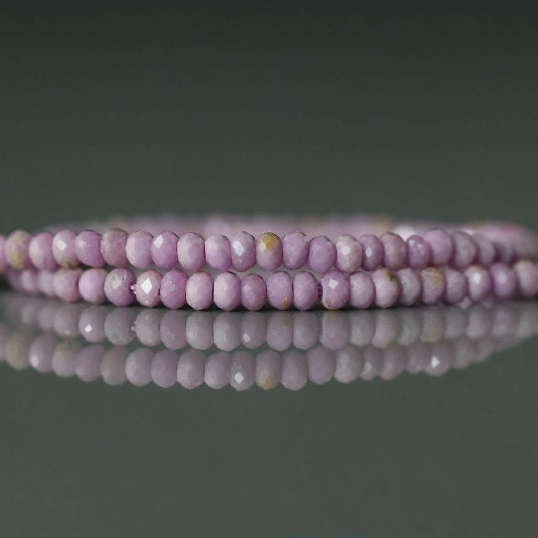 2mm Phosphosiderite Beads - Tiny Faceted Rondelle Natural Gemstone 7" Strand