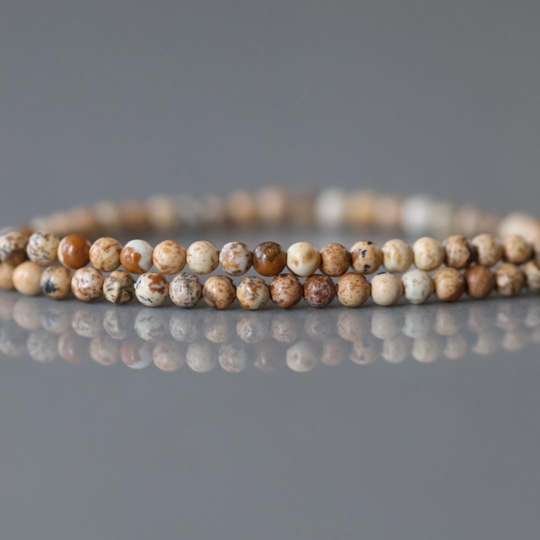2mm Picture Jasper Beads – Tiny Smooth Round Natural Gemstone 15" Strand