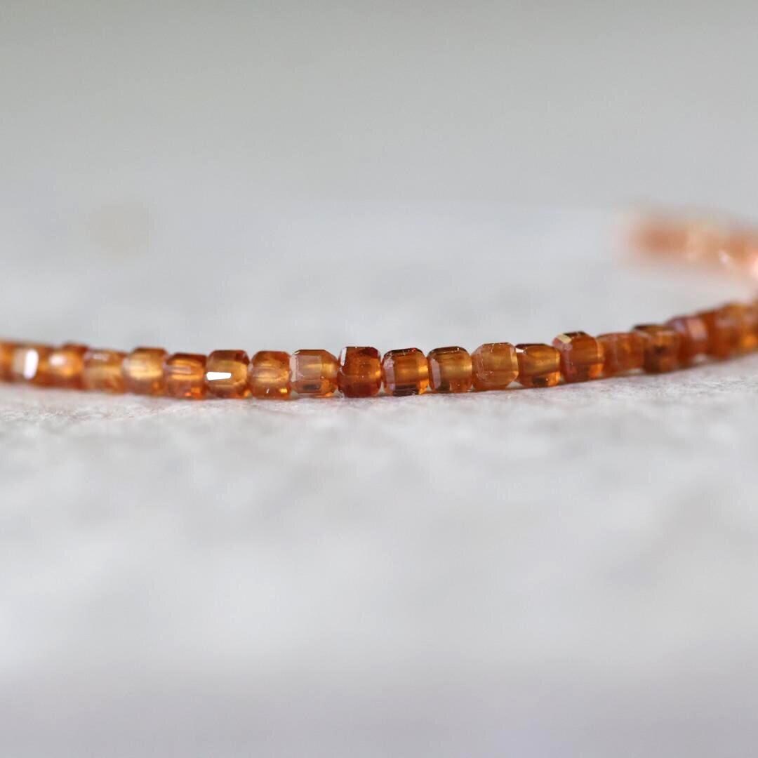 2mm Rare Topazolite Garnet Cube Beads Yellow Garnet Strand 4" Faceted Genuine Gemstone Natural for DIY Jewelry Making Earrings