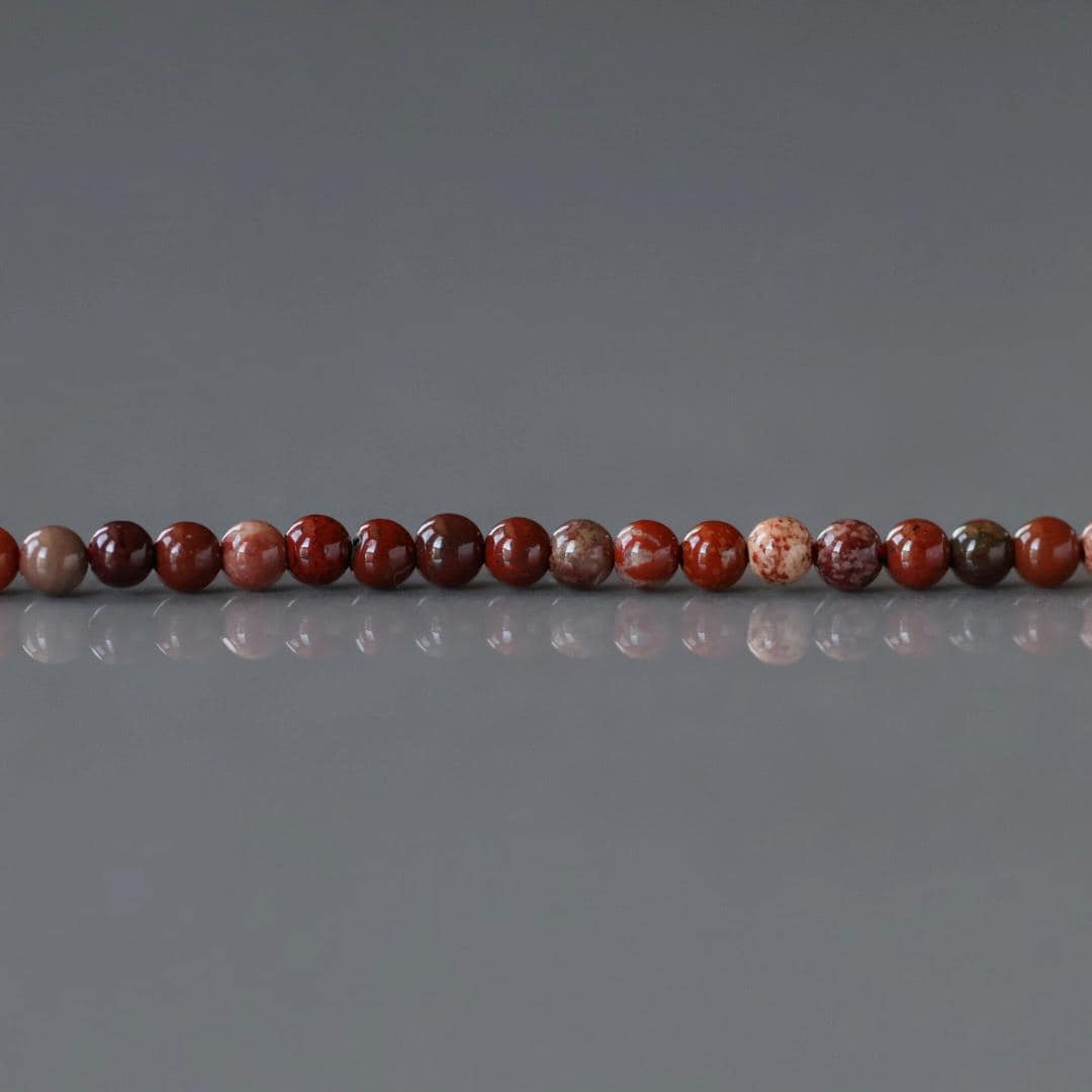 2mm Red Jasper Beads – Tiny Smooth Round Natural Gemstone 15" Strand