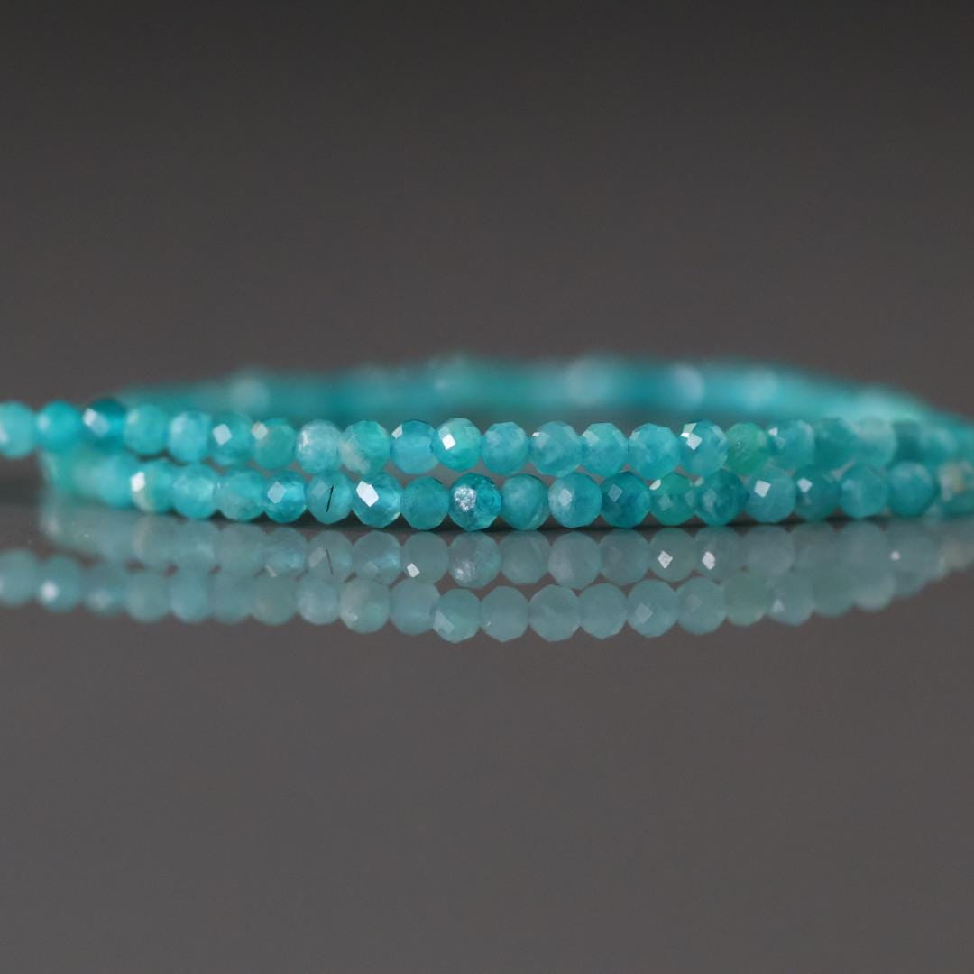 2mm Russian Amazonite Round Beads – Tiny Faceted Round Natural Gemstone