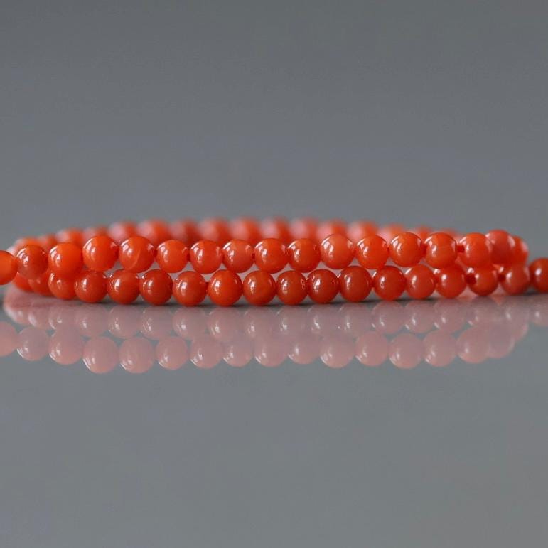 2mm Salmon Agate Beads – Tiny Smooth Round Natural Gemstone 15" Strand