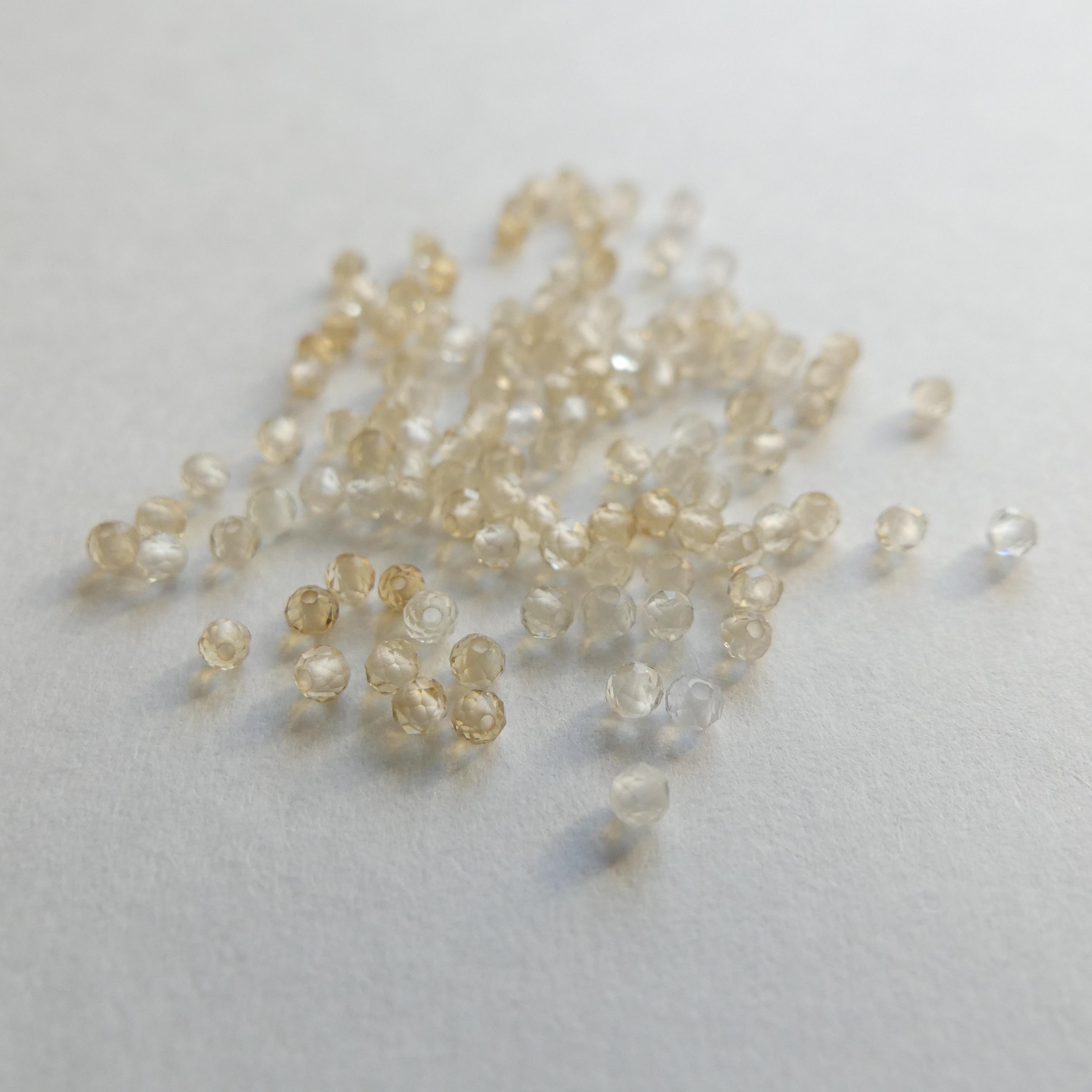 2mm Shaded Citrine Beads – Tiny Faceted Round Natural Gemstone 15" Strand