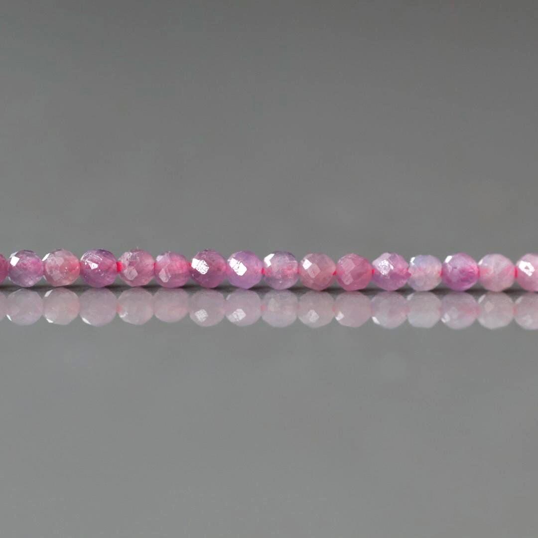 2mm Star Flash Ruby Beads – Tiny Faceted Round Natural Gemstone 15" Strand
