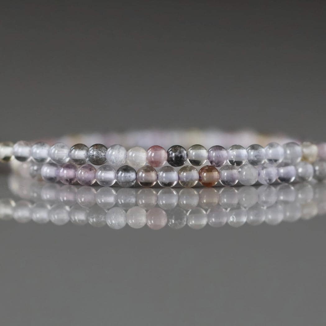 2mm Super Seven Beads - Tiny Smooth Round Natural Gemstone 15" Strand