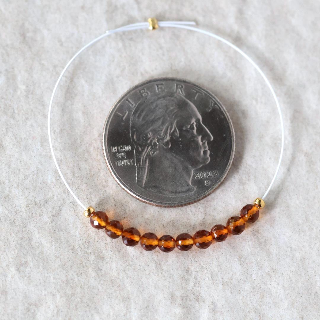 3.4mm AAA Madeira Citrine Faceted Round Beads Natural Deep Yellow Gemstone for DIY Jewelry Making