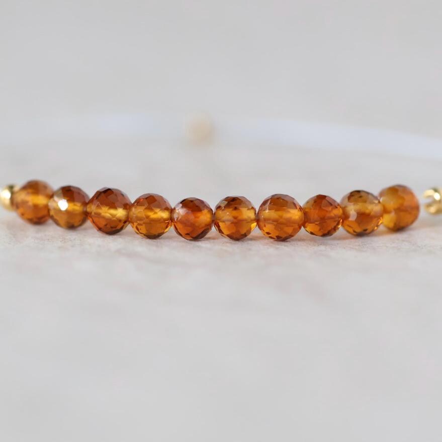 3.4mm AAA Madeira Citrine Faceted Round Beads Natural Deep Yellow Gemstone for DIY Jewelry Making