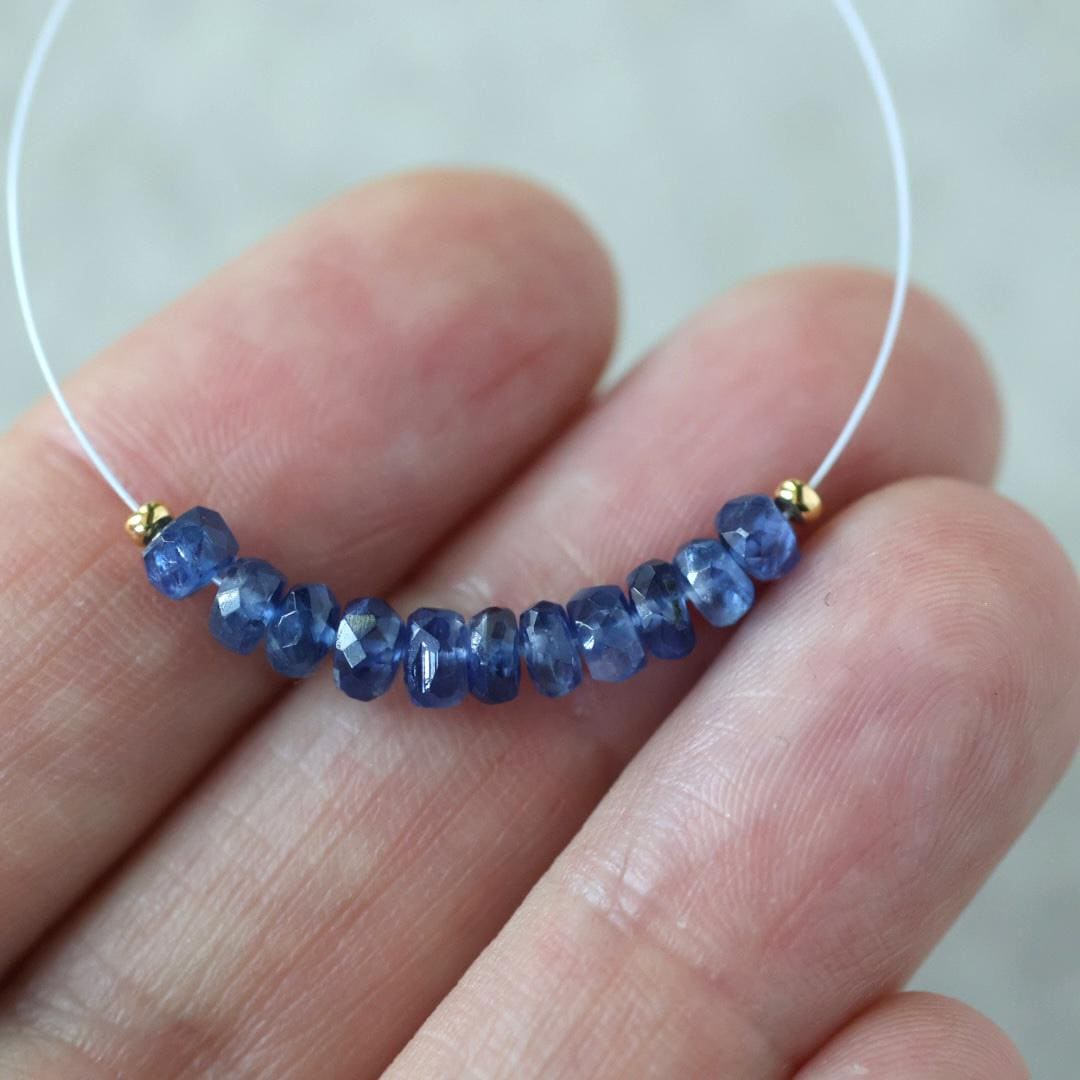 4mm Blue Kyanite Beads - Faceted Rondelle Natural Gemstone 10 Pcs