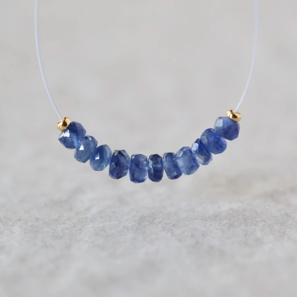 4mm Blue Kyanite Beads - Faceted Rondelle Natural Gemstone 10 Pcs