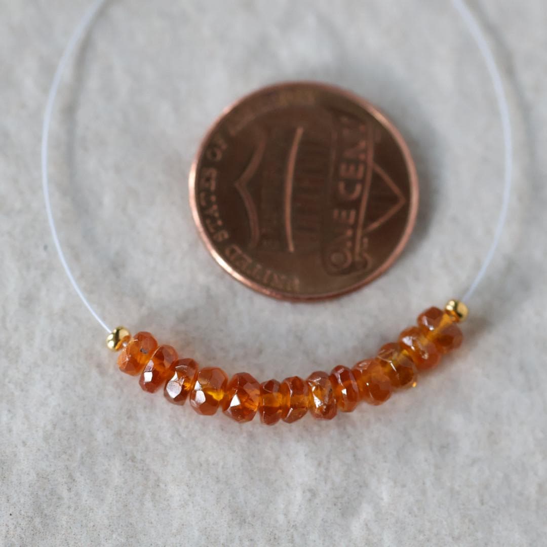 3.5mm 4mm AAA Orange Kyanite Beads Faceted Rondelle 1” Natural Gemstone for DIY Jewelry Making