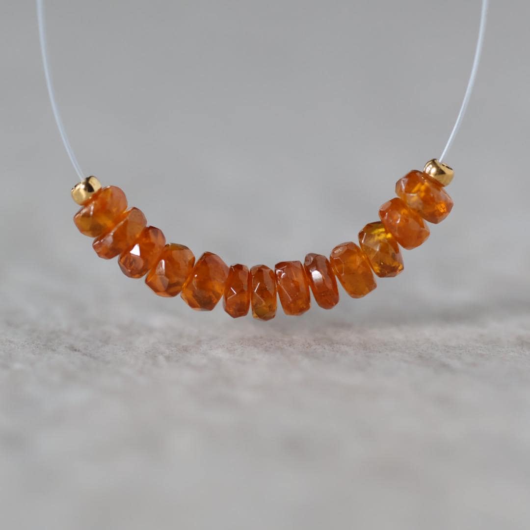 3.5mm 4mm AAA Orange Kyanite Beads Faceted Rondelle 1” Natural Gemstone for DIY Jewelry Making