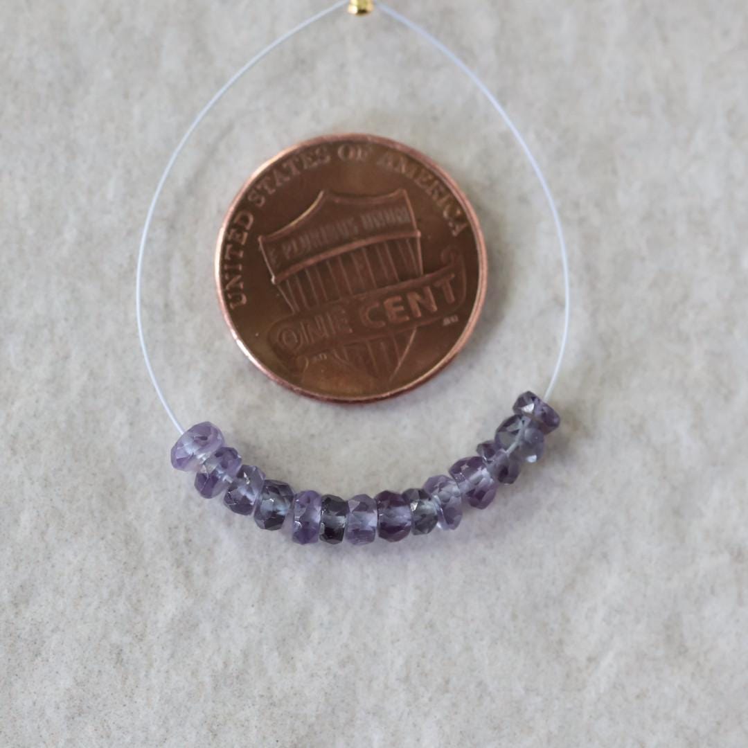 3.5mm Alexandrite Beads - Faceted Rondelle Natural Gemstone 1" Strand