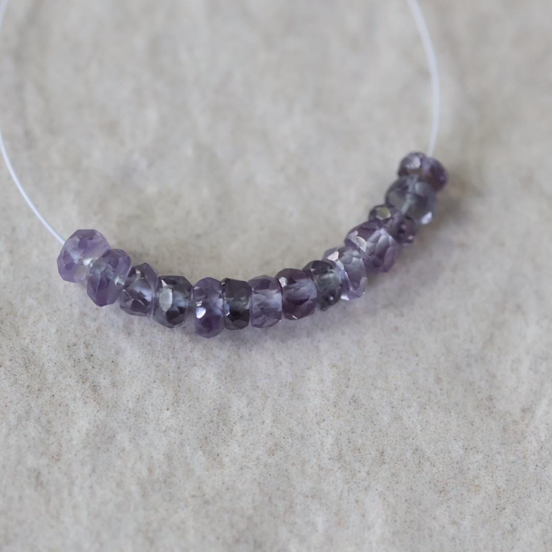 3.5mm Alexandrite Beads - Faceted Rondelle Natural Gemstone 1" Strand