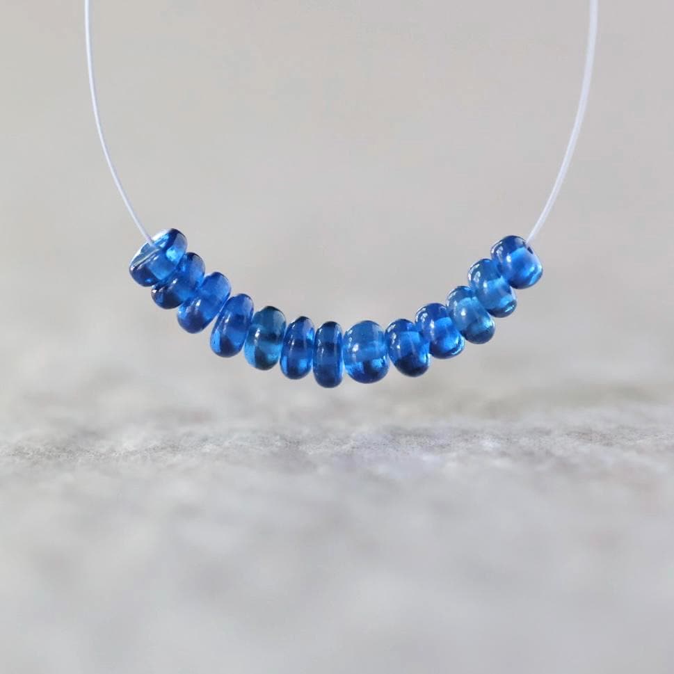 3.5mm Blue Sapphire Beads - Smooth Rondelle Natural Gemstone 10 Pcs