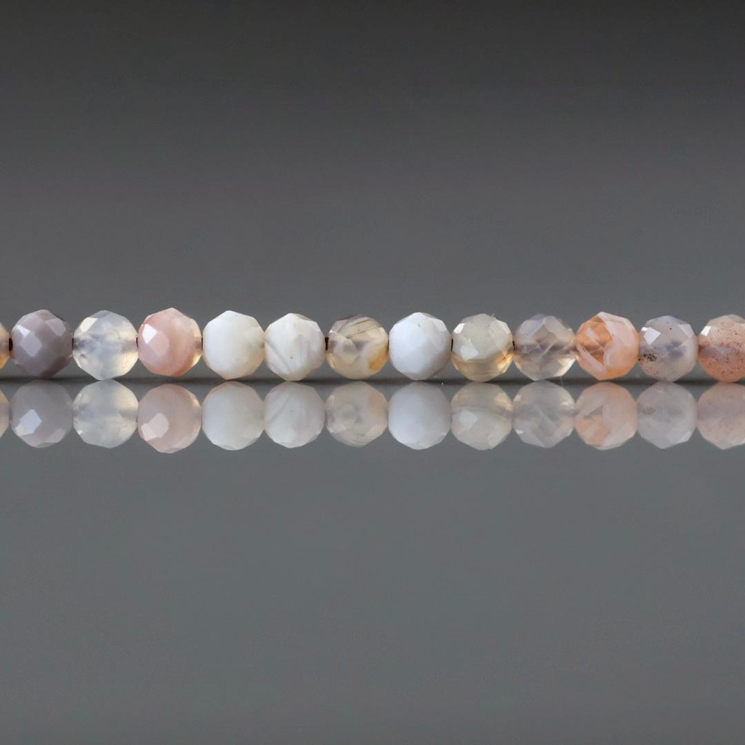 3.5mm Botswana Agate Beads - Faceted Round Natural Gemstone 15" Strand