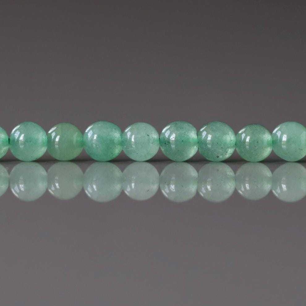 3.5mm Green Aventurine Beads – Smooth Round Natural Gemstone 15" Strand