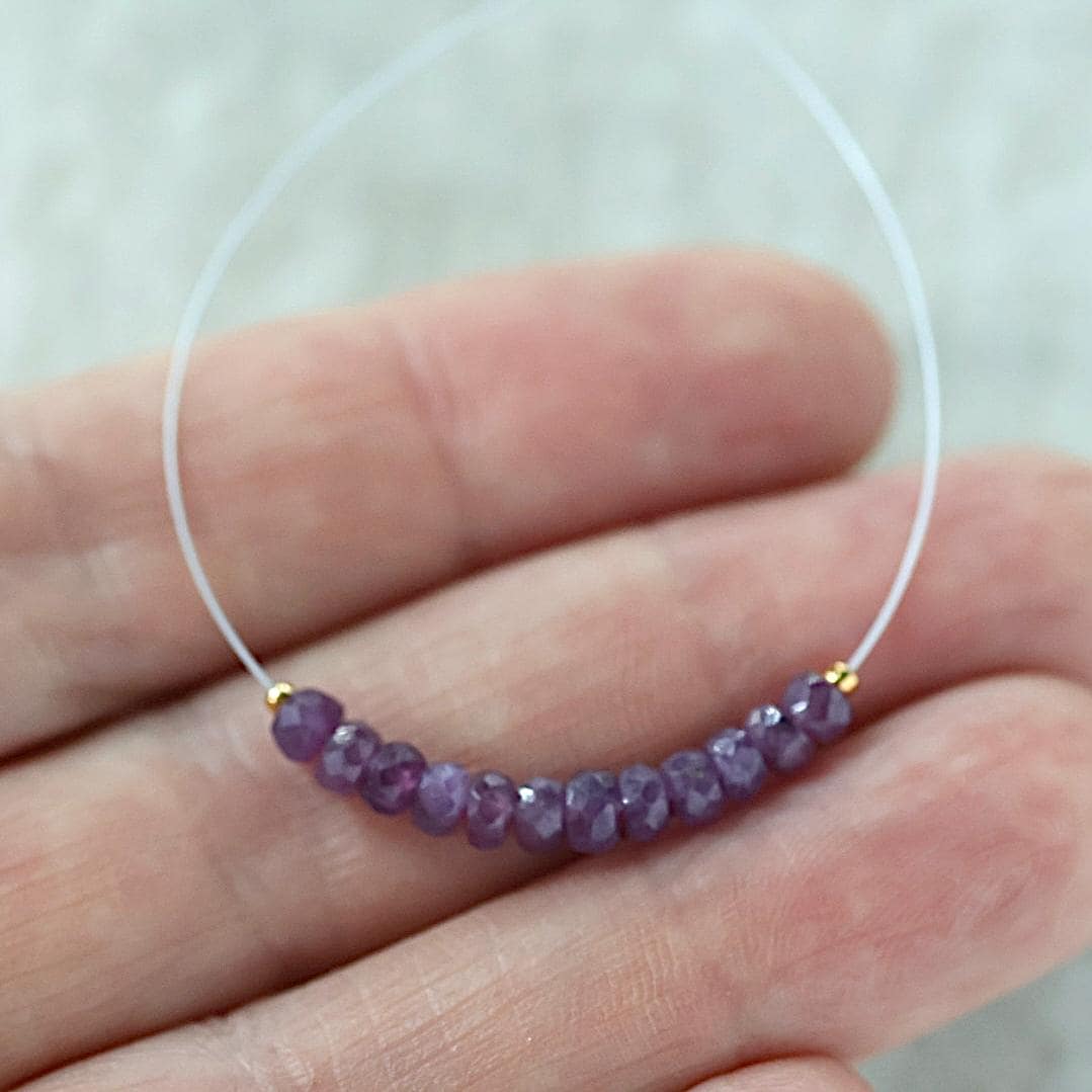 3.5mm Natural Purple Sapphire Beads Faceted Rondelle 1” Genuine Gemstonefir DIY Jewelry Making Beading Supplies