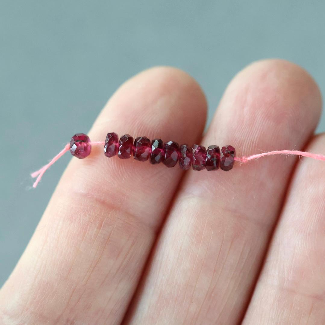 3.5mm Pink Tourmaline Beads - Faceted Rondelle Natural Gemstone 10 Pcs