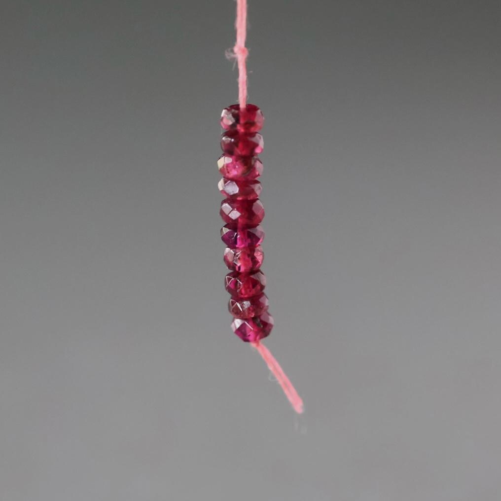 3.5mm Pink Tourmaline Beads - Faceted Rondelle Natural Gemstone 10 Pcs