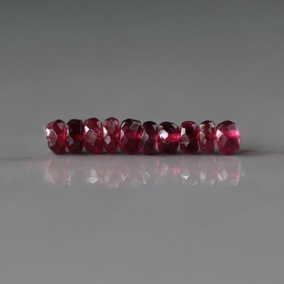 3.5mm Pink Tourmaline Beads - Faceted Rondelle Natural Gemstone 10 Pcs