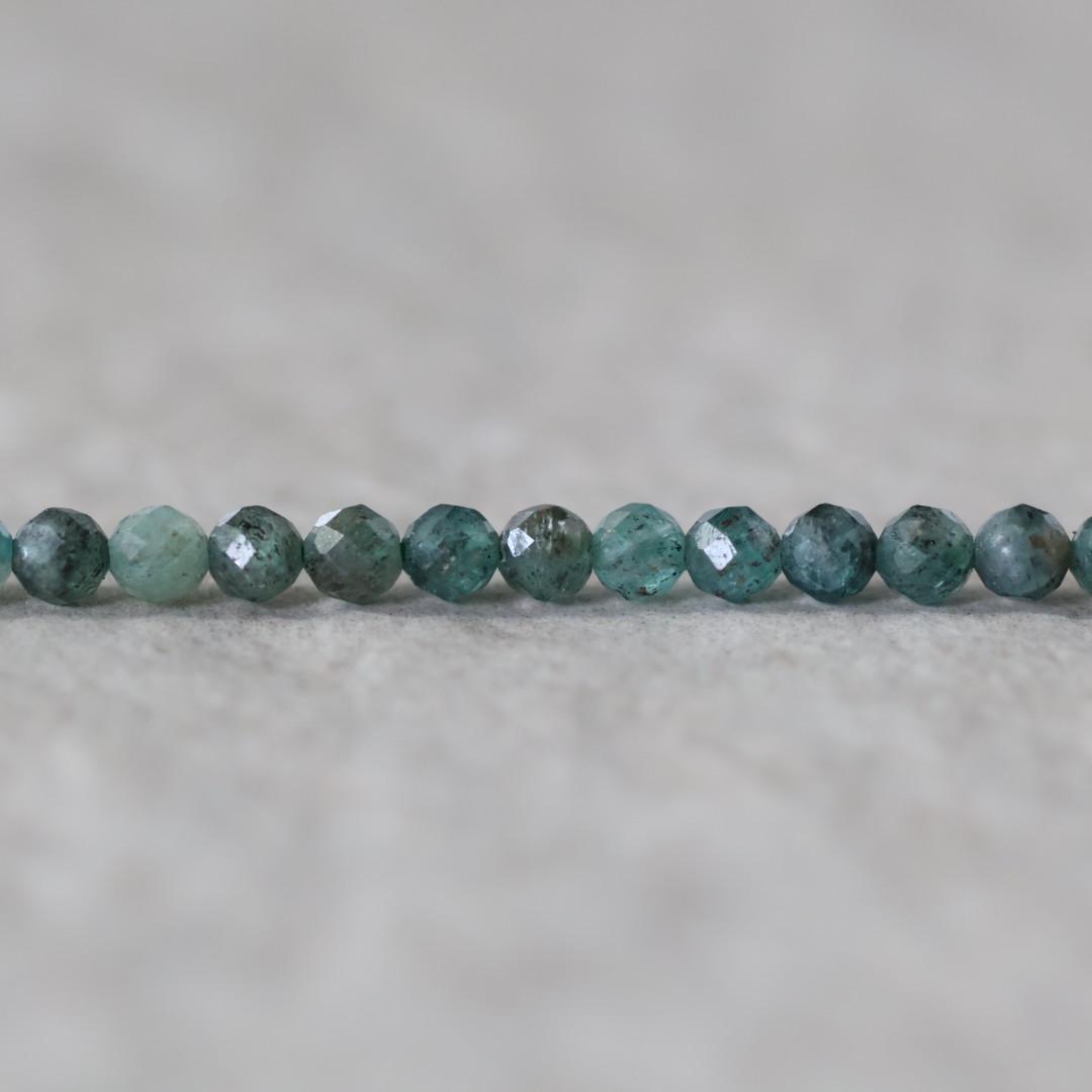 3.5mm Green Kyanite Beads – Faceted Round Natural Gemstone - 14 pcs
