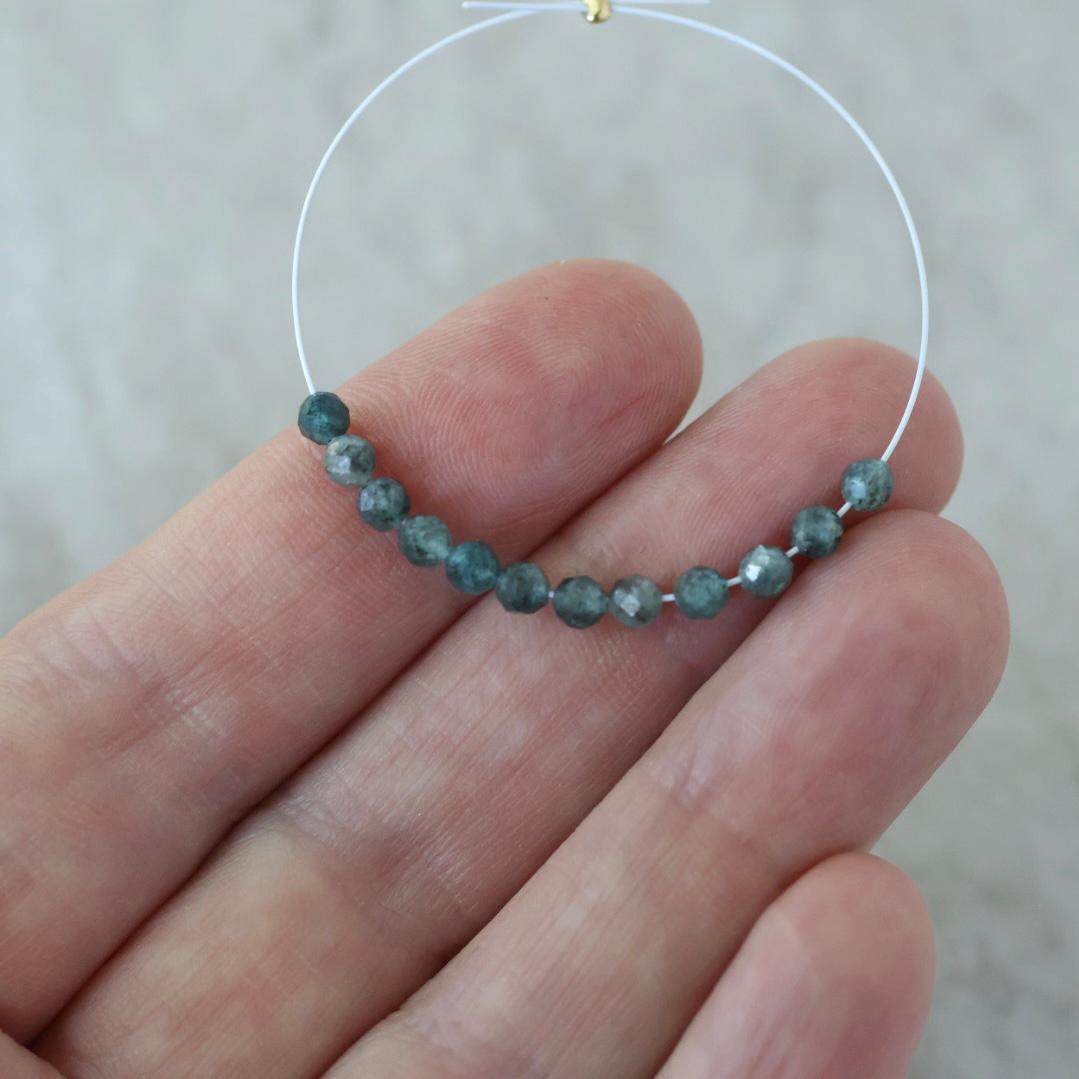 3.5mm Rare Teal Green Kyanite Beads Micro Faceted Rare Kyanite Gemstone Beads for DIY Jewelry Making