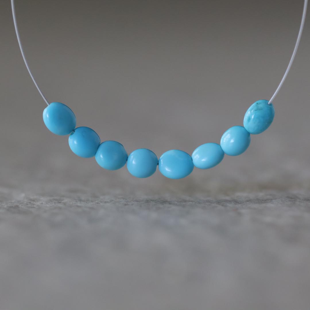 3.5mm Sleeping Beauty Turquoise Nugget Beads – Smooth Natural Gemstone