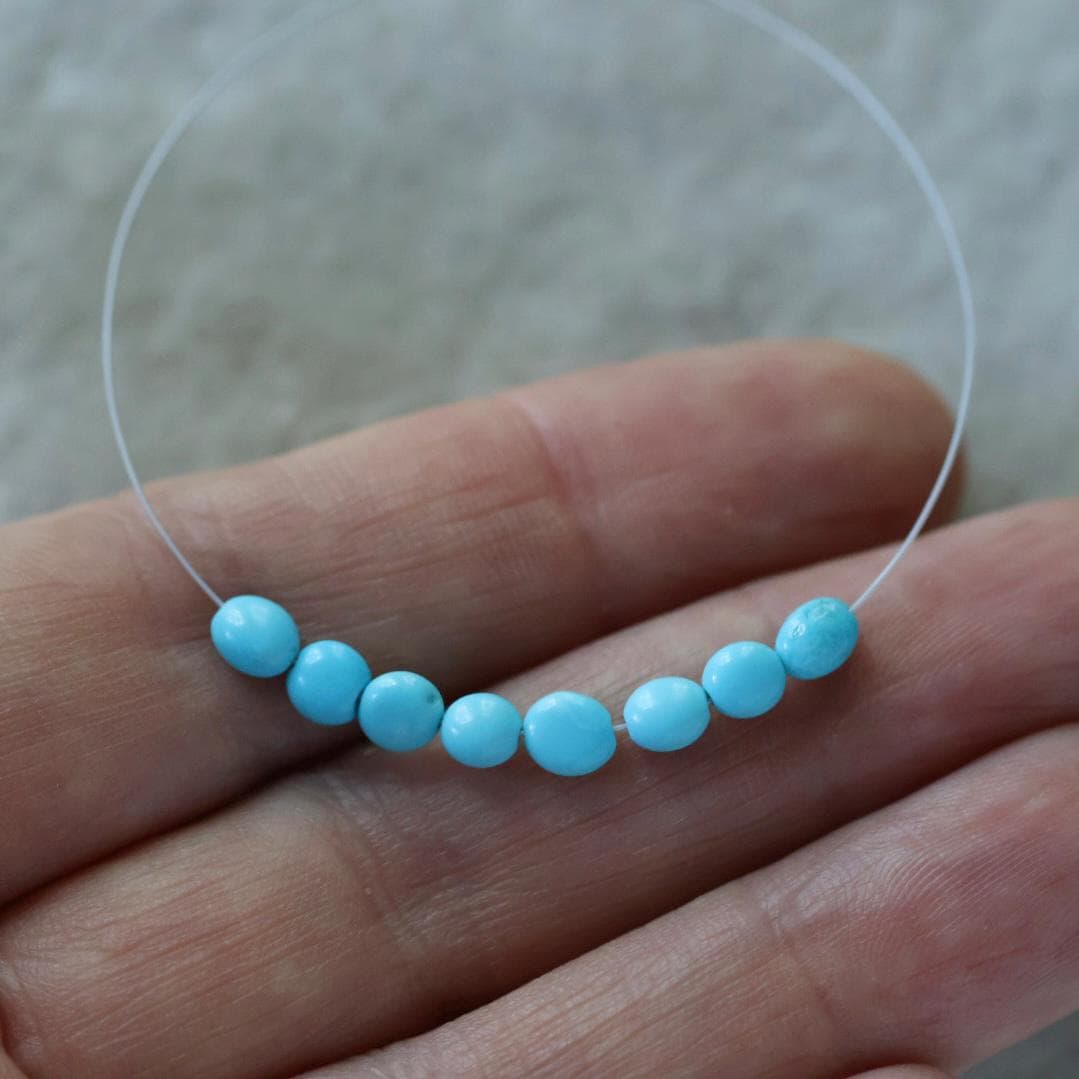 3.5mm Sleeping Beauty Turquoise Nugget Beads – Smooth Natural Gemstone