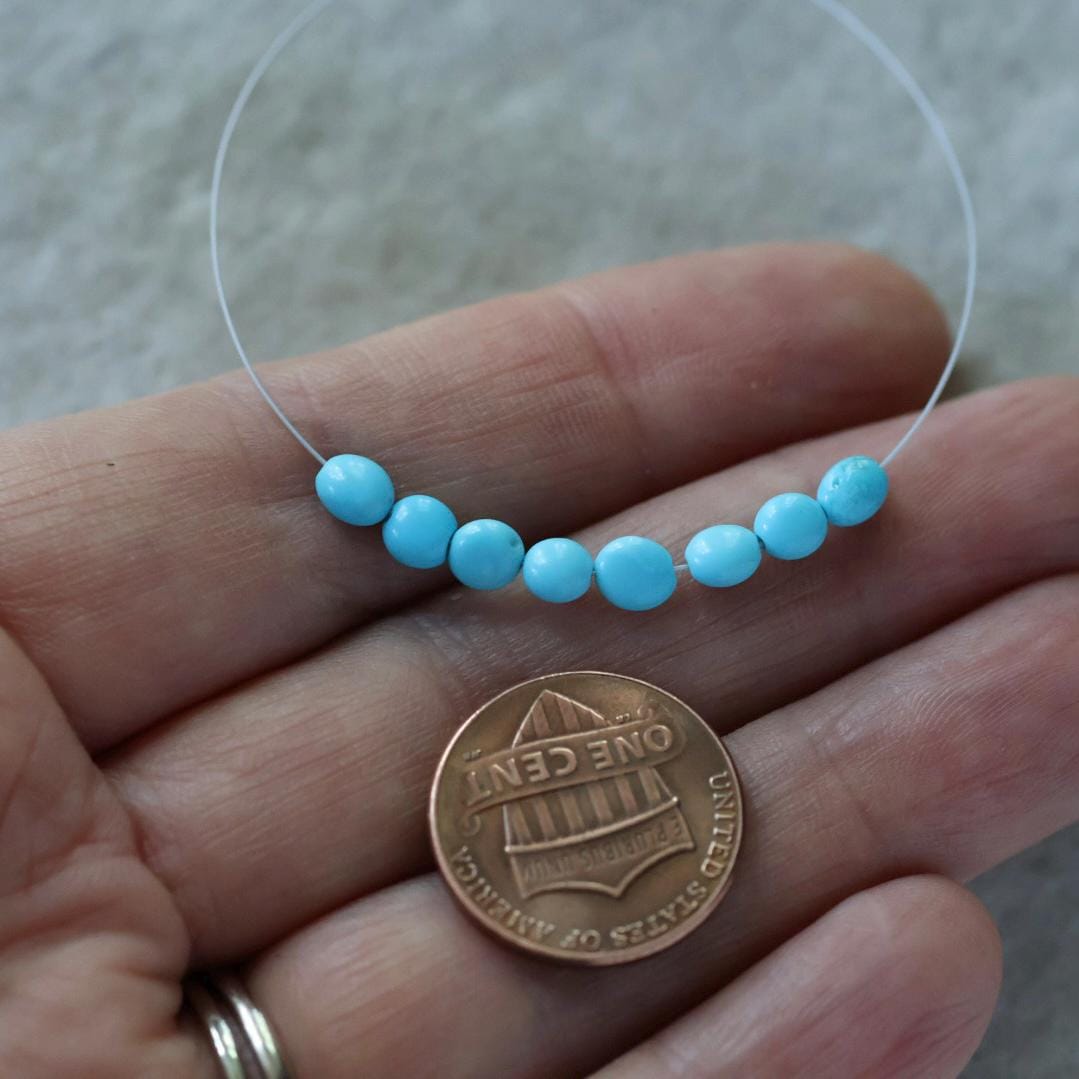3.5mm Sleeping Beauty Turquoise Nugget Beads – Smooth Natural Gemstone