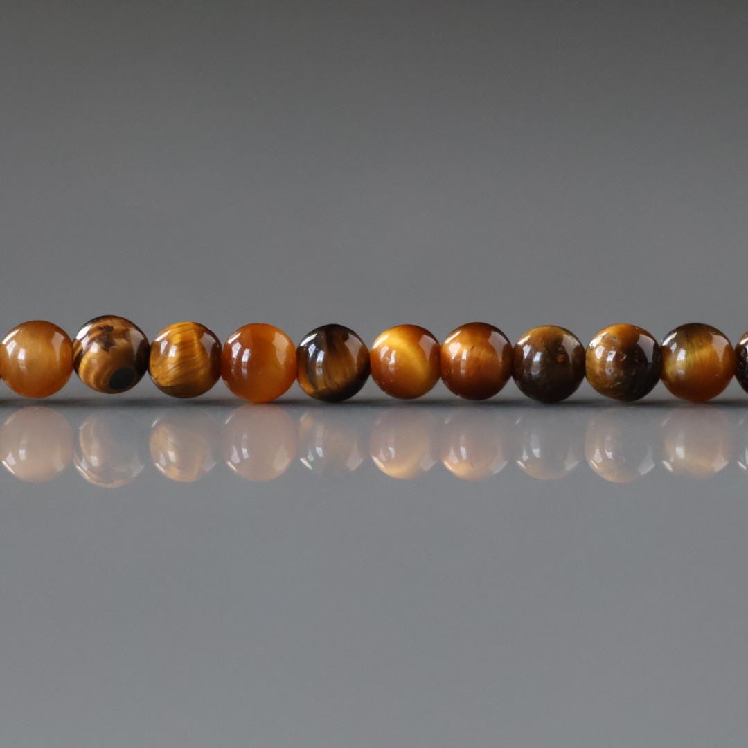 3.5mm Tiger's Eye Beads - Smooth Round Natural Gemstone 15" Strand