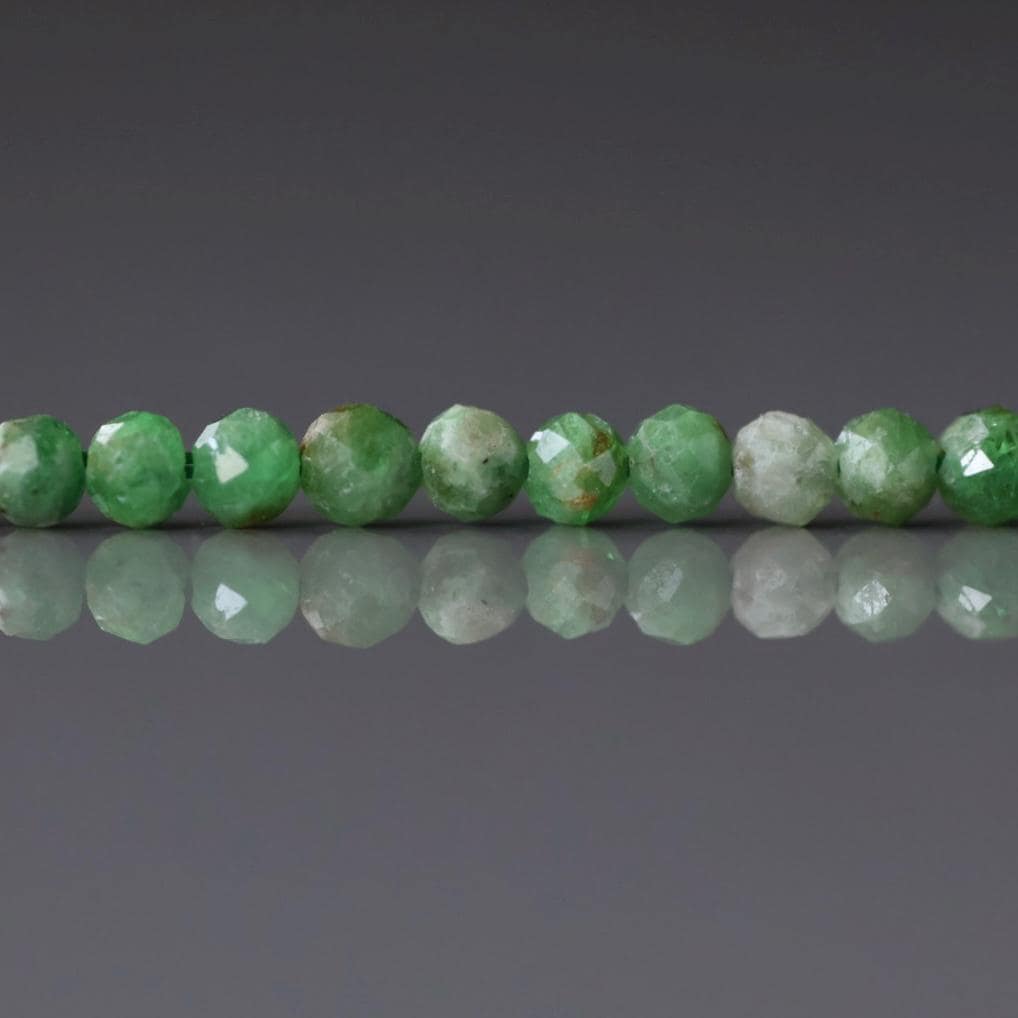 3.5mm Tsavorite Garnet Beads – Faceted Round Natural Gemstone 15" Strand