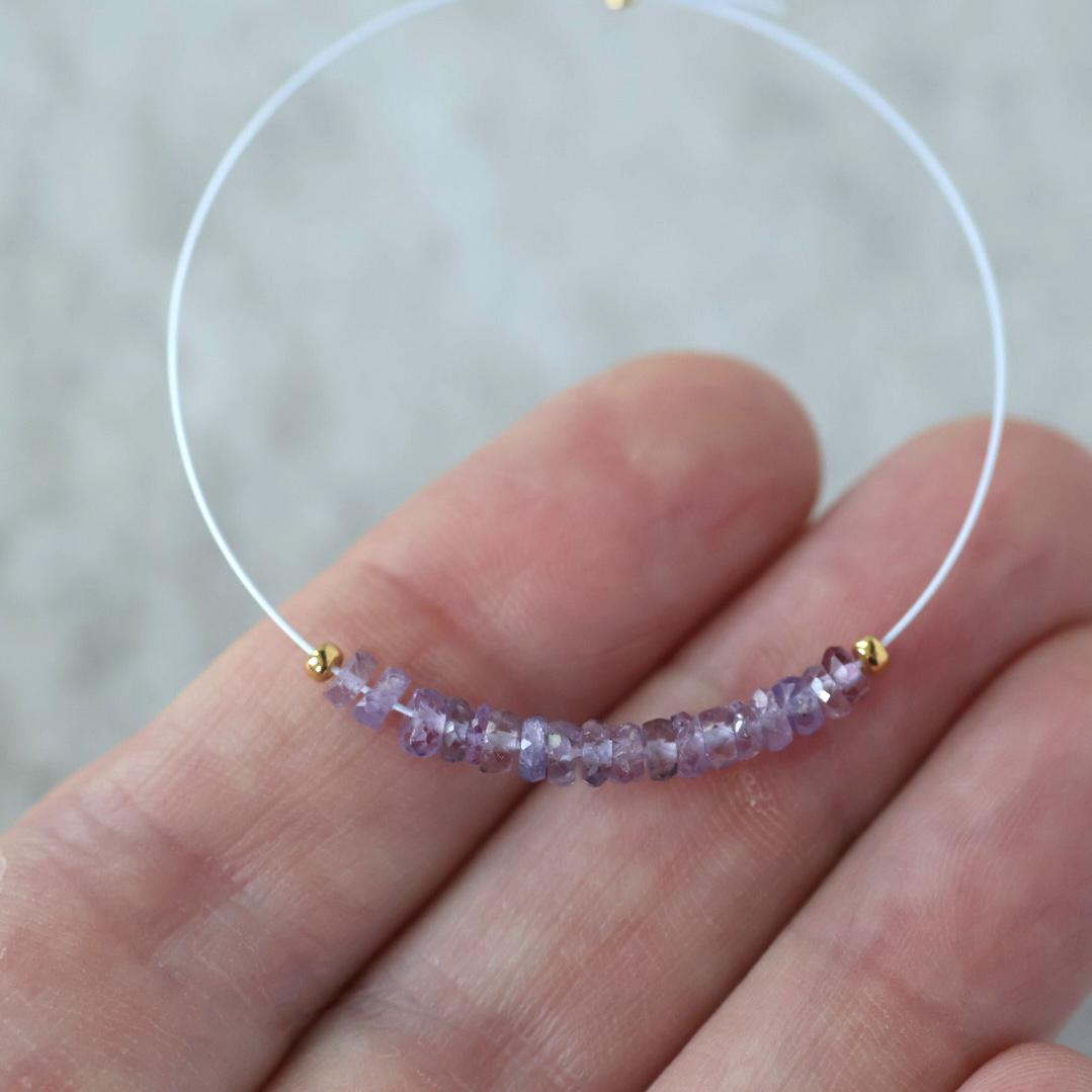 3.5mm Natural Lavender Purple Sapphire Beads Faceted Rondelle 1” Genuine Gemstonefir DIY Jewelry Making Beading Supplies