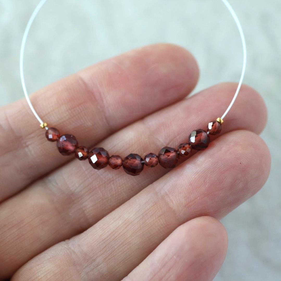 3mm- 4.7mm AAA Crimson Mozambique Garnet Beads Faceted Round Natural Gemstone for DIY Jewelry Making