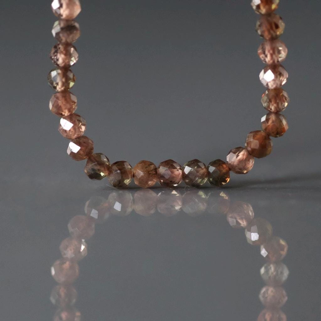 3mm AAA Andalusite Beads - Faceted Round Natural Gemstone 6" Strand