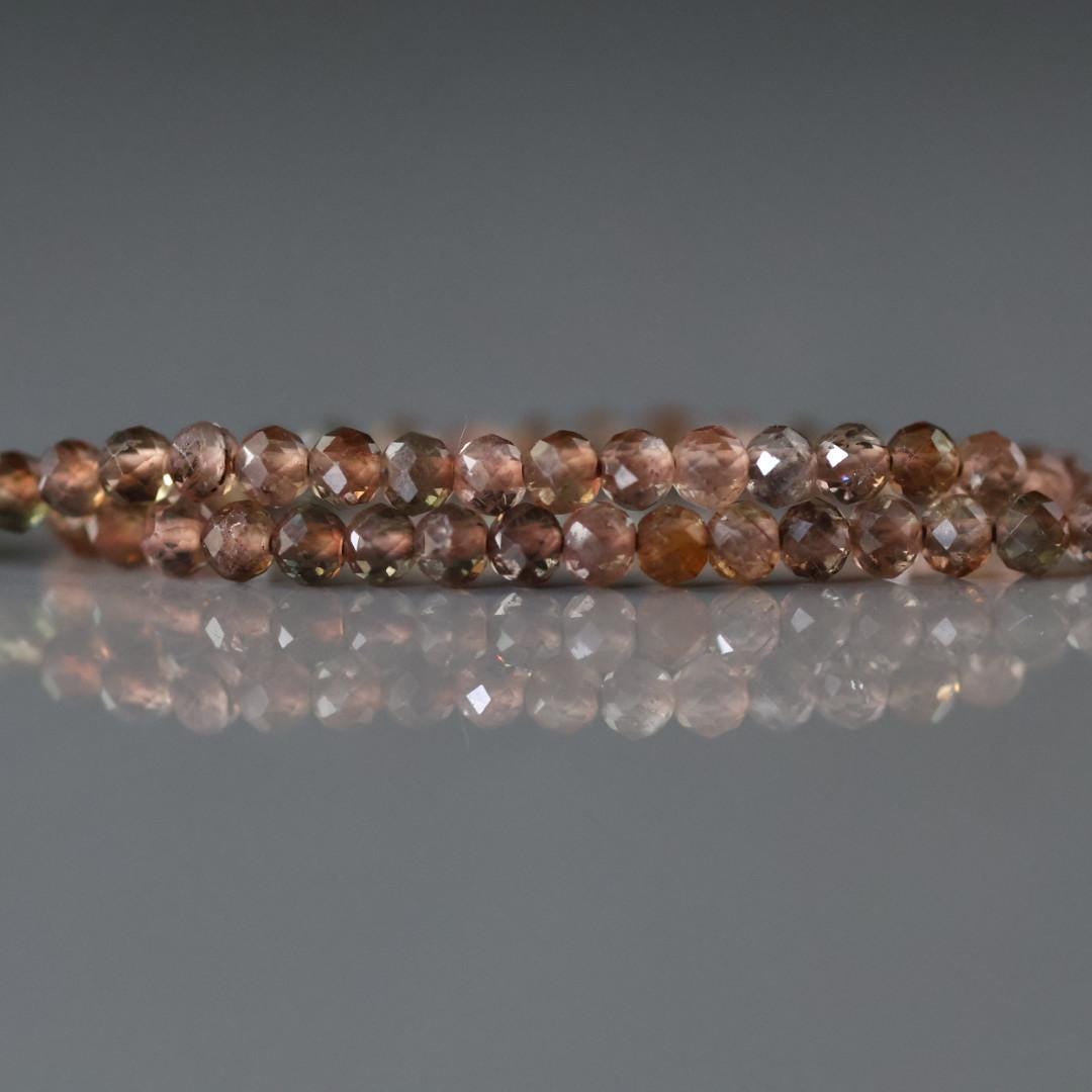 3mm AAA Andalusite Beads - Faceted Round Natural Gemstone 6" Strand