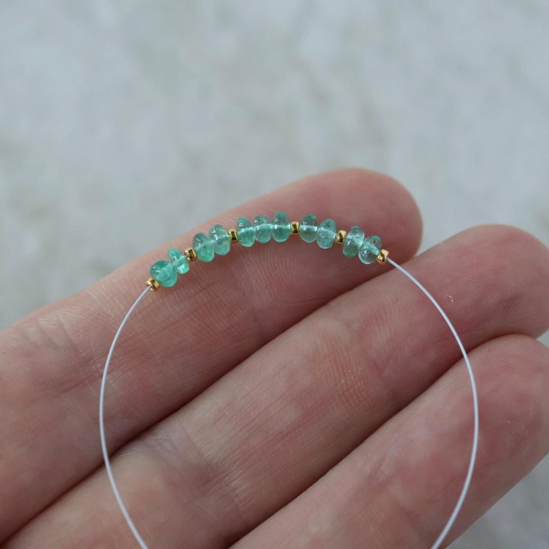 3mm AAA Gem Quality Colombian Emerald Rondelle Beads Smooth Natural Gemstone for DIY Jewelry Making