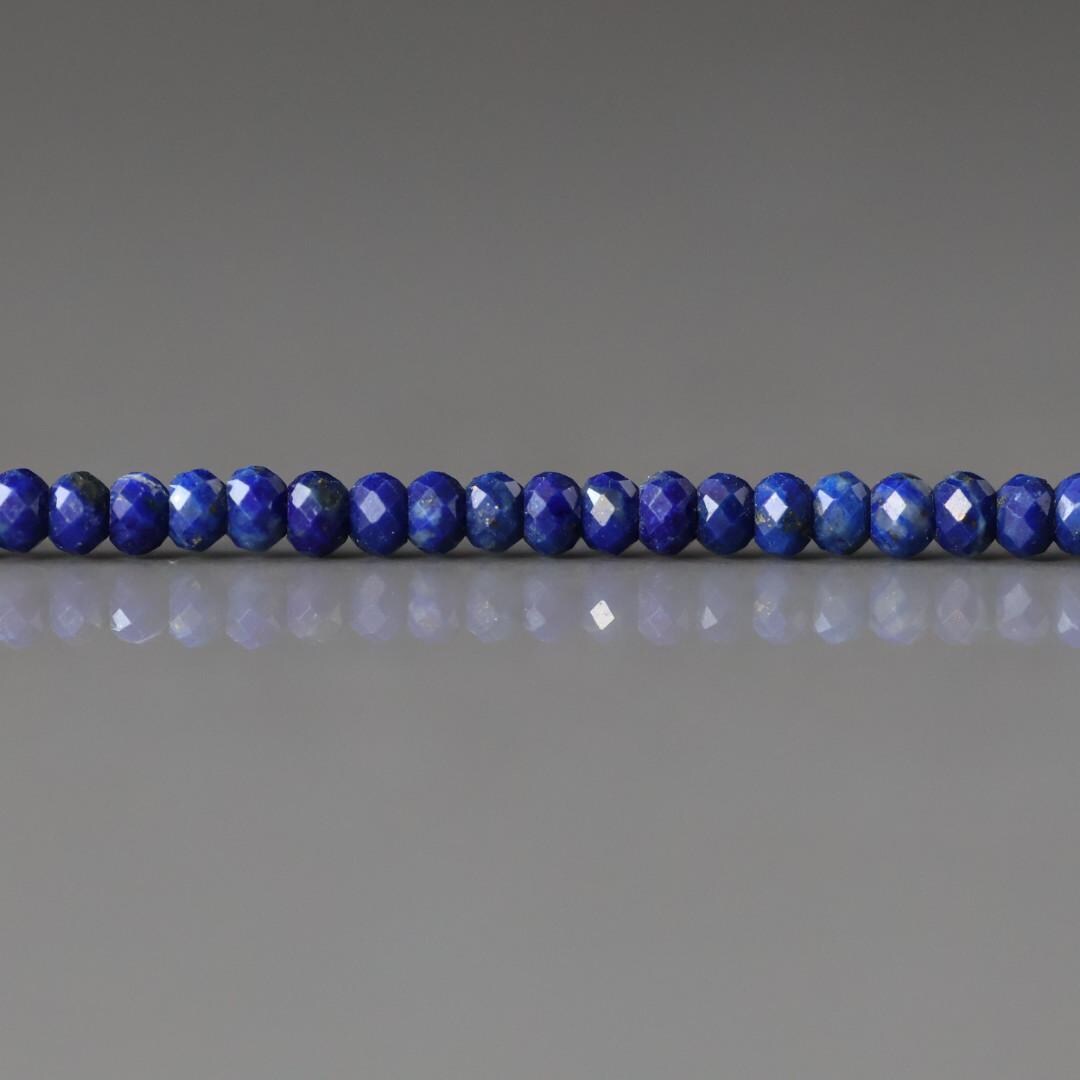 3mm AAA Lapis Lazuli Beads - Faceted Rondelle Micro Gemstone 12.5" Strand