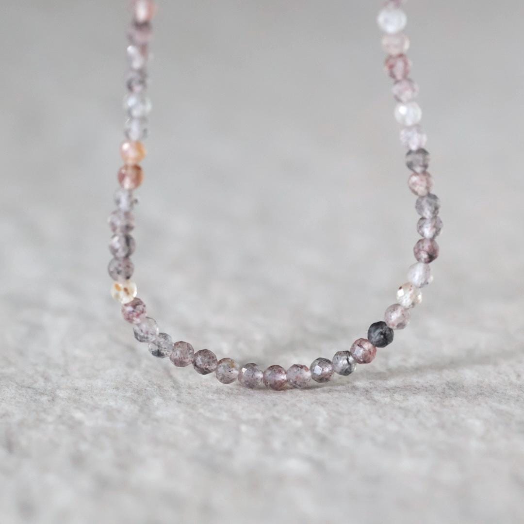 3mm AAA Lepidolite Micro Faceted Beads Genuine Lepidolite Beads 15" Sparkly Gemstone Beads for Jewelry Making
