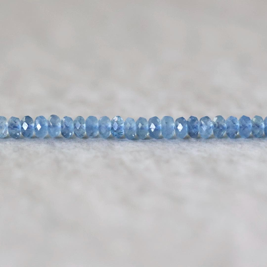 3mm AAA Santa Maria Aquamarine Rondelle Beads Faceted Natural Genuine Gemstone Beads for Jewelry Making Craft Gift Beads March Birthstone