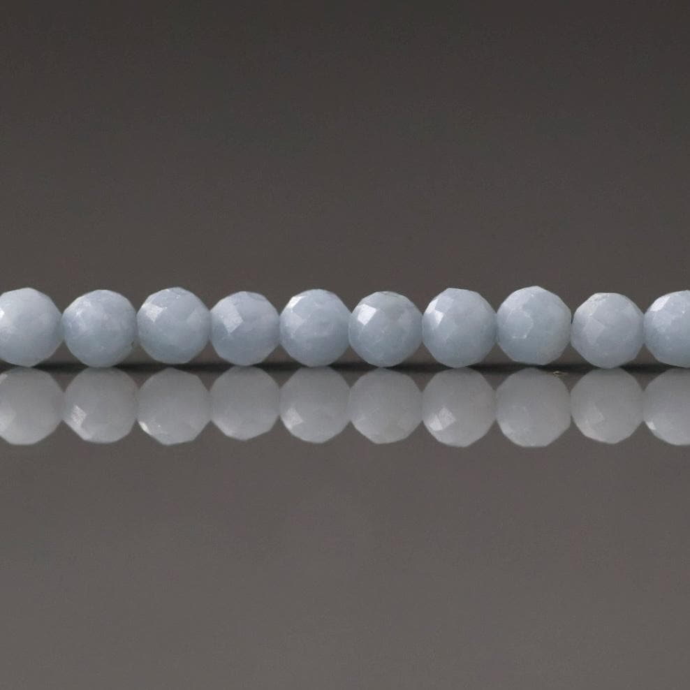 3mm Angelite Beads – Faceted Round Micro Gemstone 15" Strand