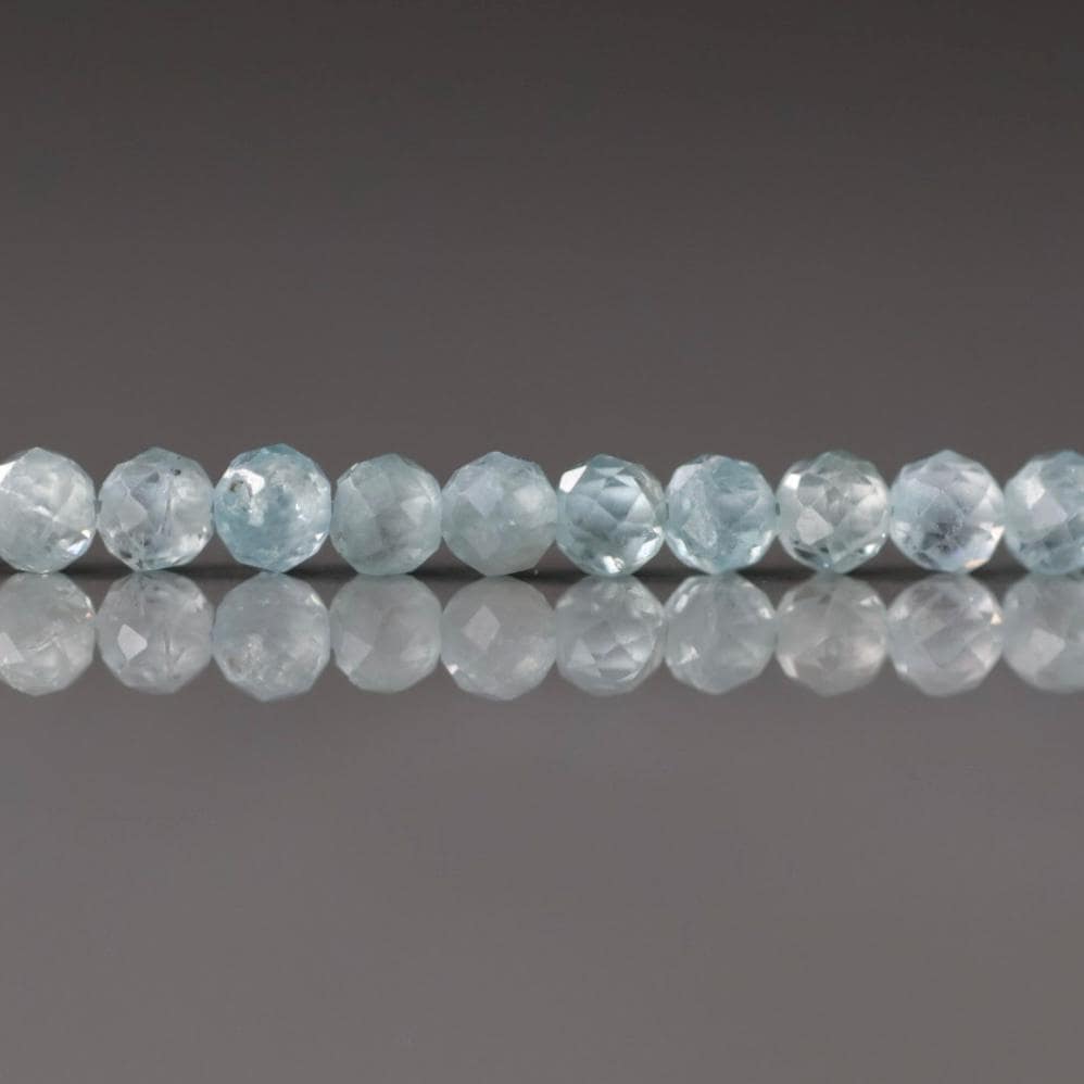 3mm Blue Zircon Beads – Faceted Round Micro Gemstone - 14 pcs