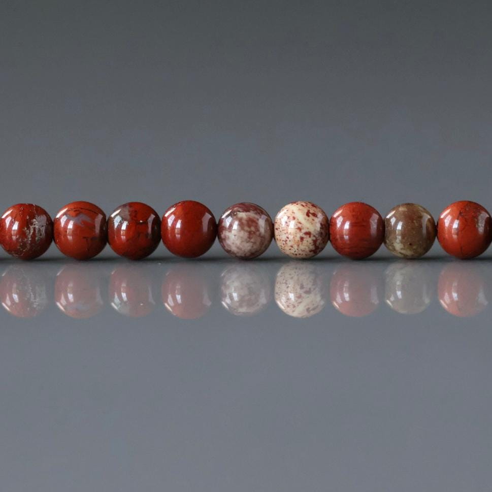 3mm Brecciated Red Jasper Beads – Smooth Round Micro Gemstone 15" Strand